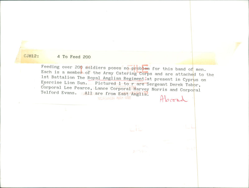 Royal Anglian Regiment Infantry regiment of the British Army. - Vintage Photograph