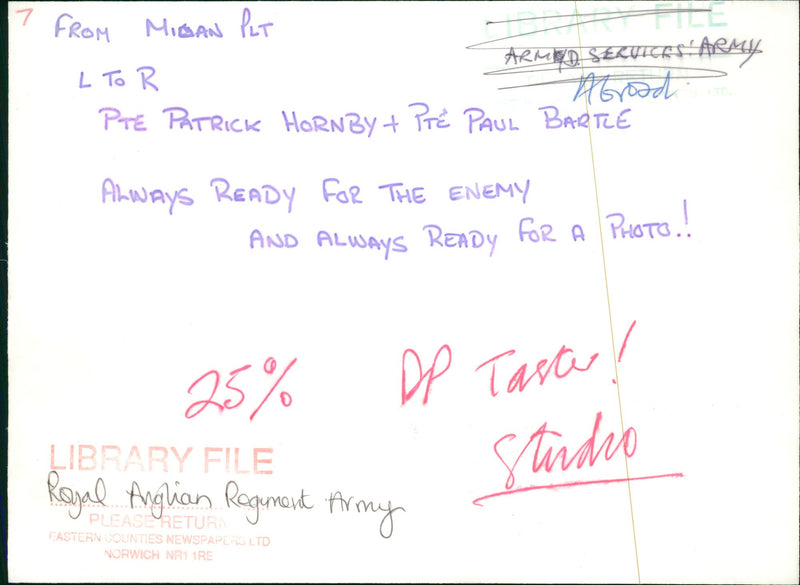 Royal Anglian Regiment Infantry regiment of the British Army. - Vintage Photograph