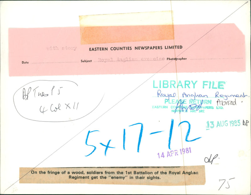 Royal Anglian Regiment Infantry regiment of the British Army. - Vintage Photograph