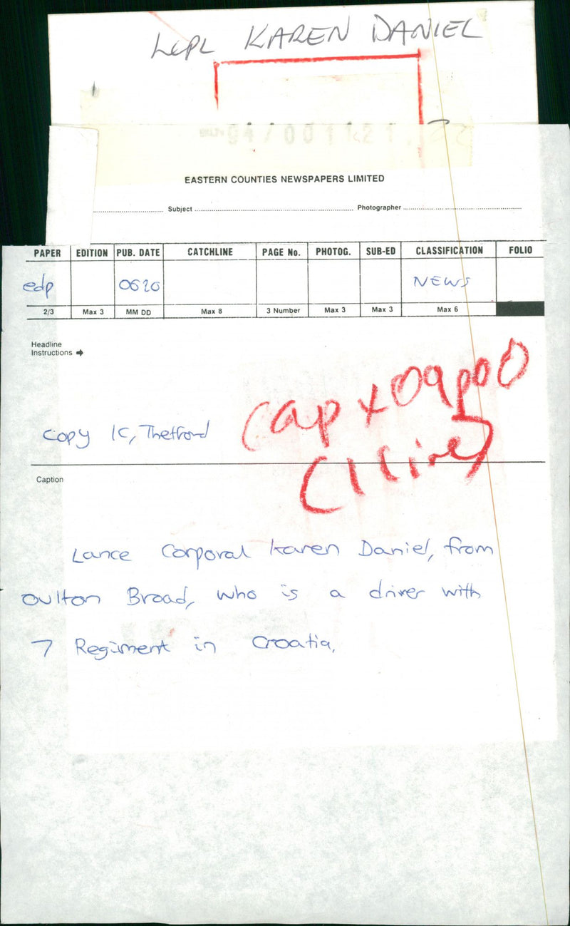 Royal Anglian Regiment Karen daniel. - Vintage Photograph