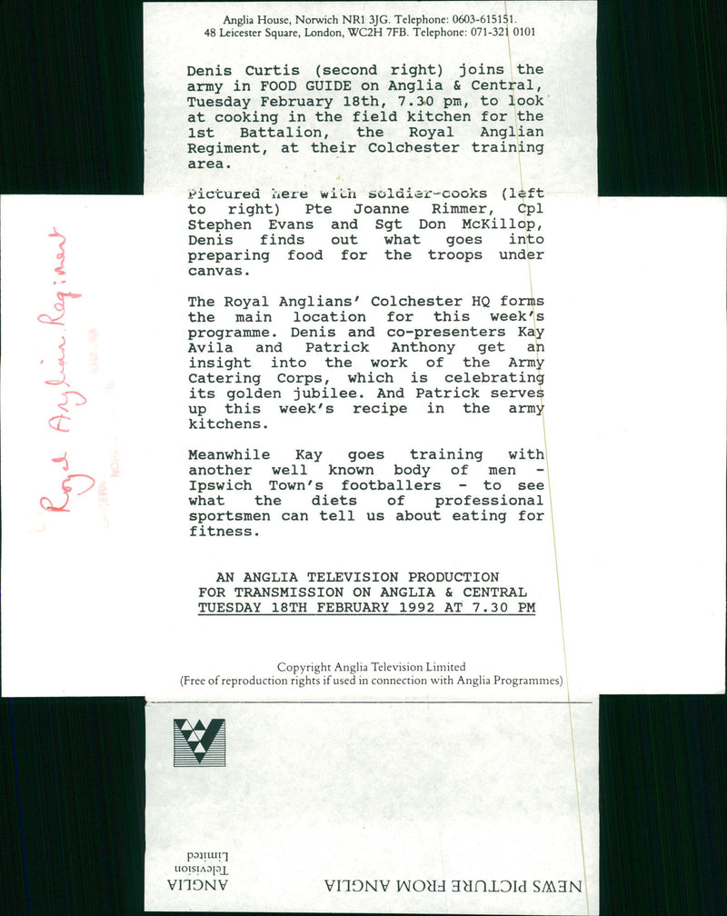 Royal Anglian Regiment Infantry regiment of the British Army. - Vintage Photograph