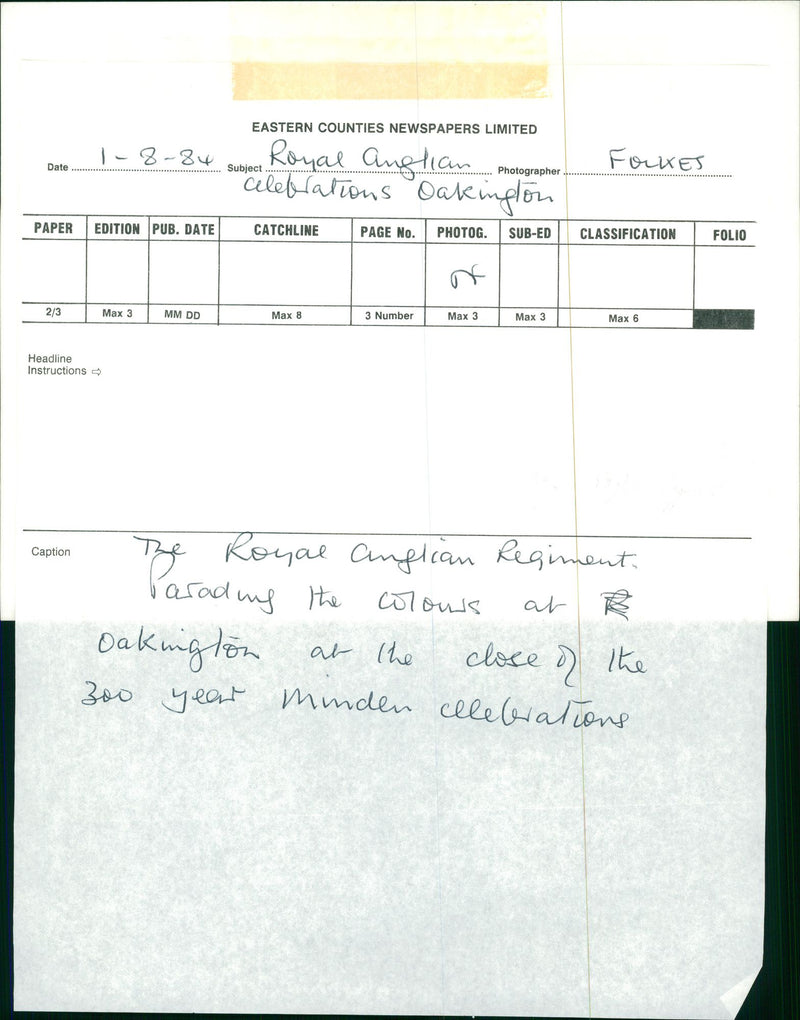 Royal Anglian Regiment Infantry regiment of the British Army. - Vintage Photograph