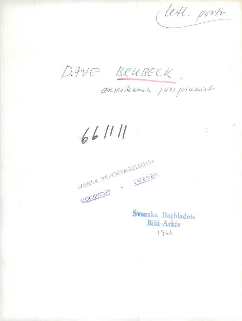 Dave Brubeck jazz musician - Vintage Photograph