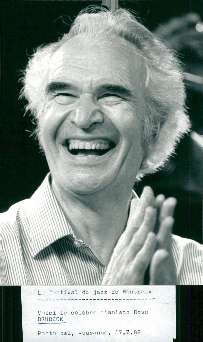 Dave Brubeck jazz musician at the jazz festival - Vintage Photograph