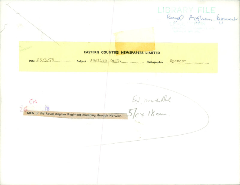 Royal Anglian Regiment. - Vintage Photograph