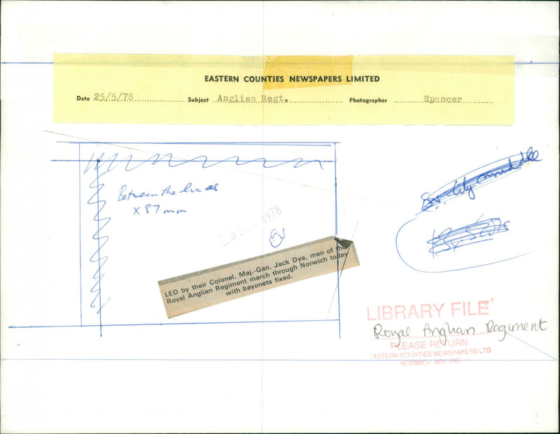 Royal Anglian Regiment. - Vintage Photograph