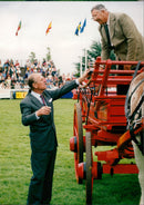 Duke of edinburgh presents award to kenny eagler. - Vintage Photograph