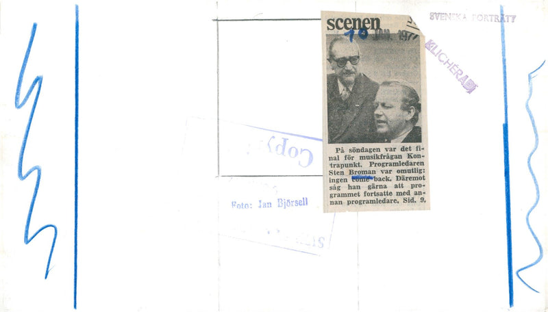 Program leader Sten Broman in the final of the music issue. Contrast point - Vintage Photograph