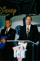 Anaheim Mayor Tom Daley and Michael Eisner at Disney Ice Skating Center - Vintage Photograph
