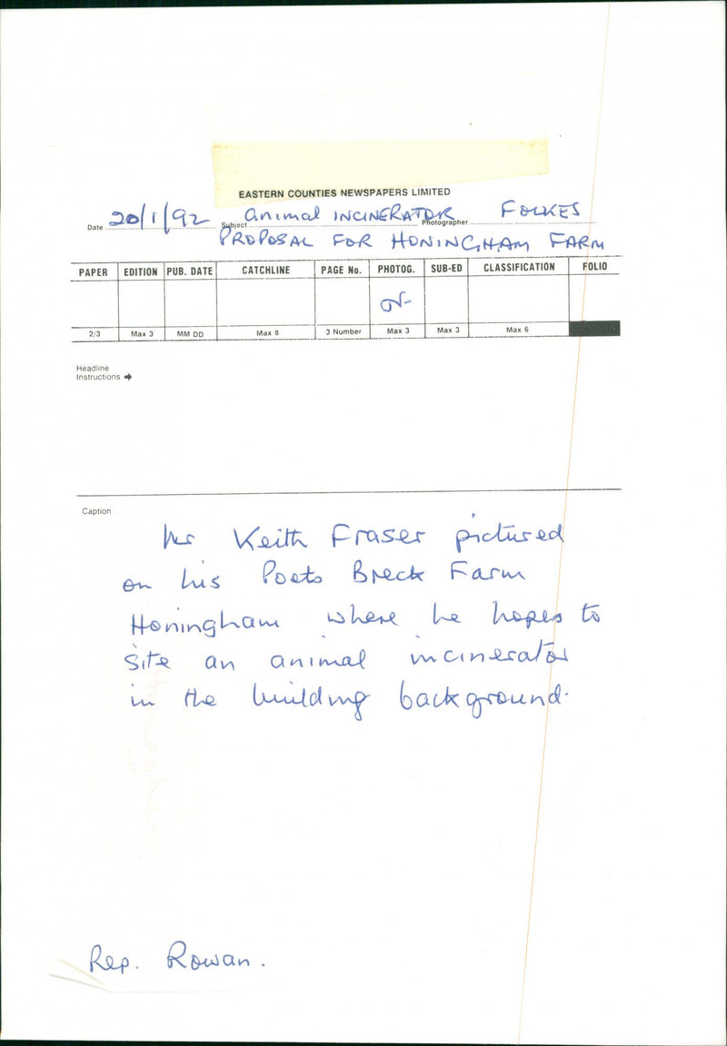 Mr Keith Fraser on his Poets Breck Farm. - Vintage Photograph