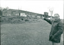 Mr Keith Fraser on his Poets Breck Farm. - Vintage Photograph