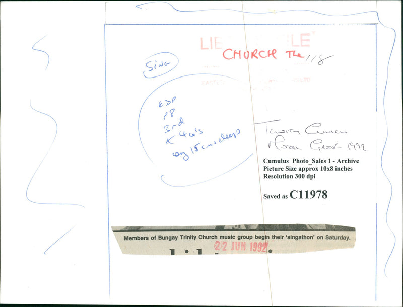 Members of Bungay Trinity Church music group. - Vintage Photograph