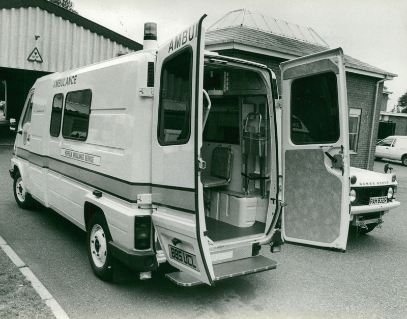 Hospitals ambulances and equipment:the newrenault makes turbo ambulance. - Vintage Photograph