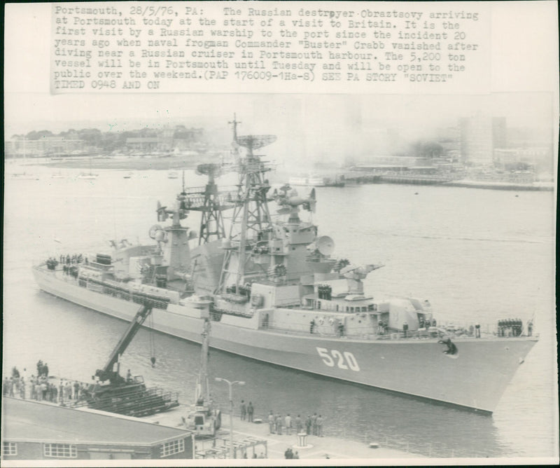 Ships military destroyer. - Vintage Photograph