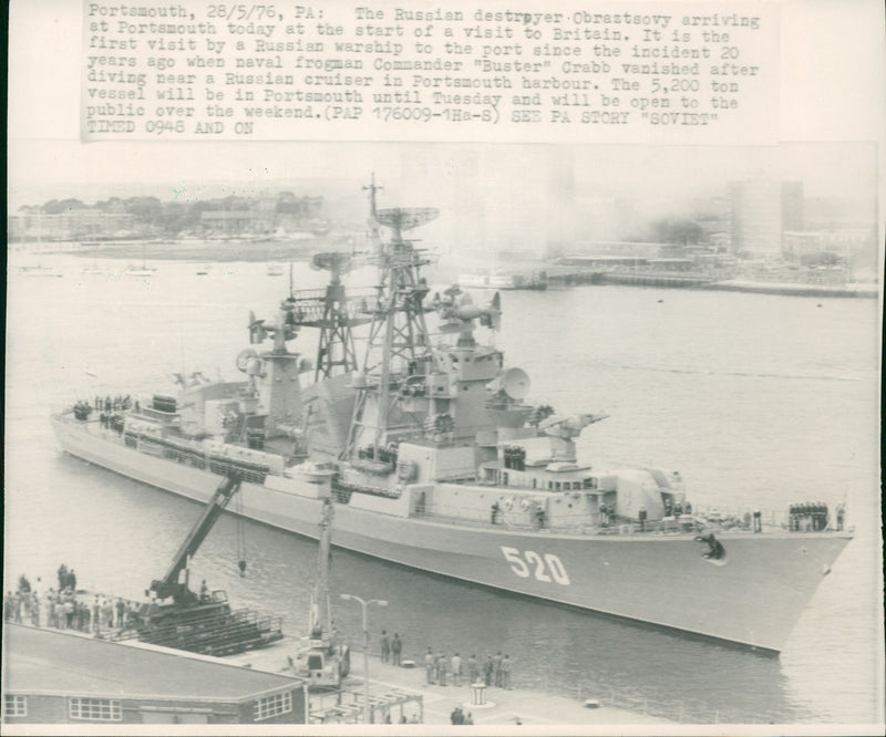 Ships military destroyer. - Vintage Photograph