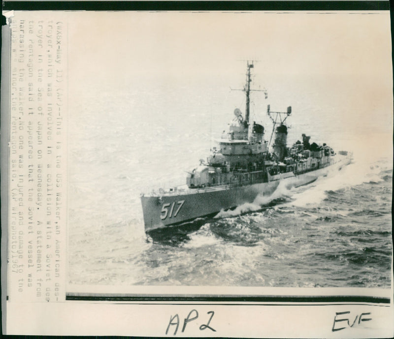 Ships military destroyer. - Vintage Photograph