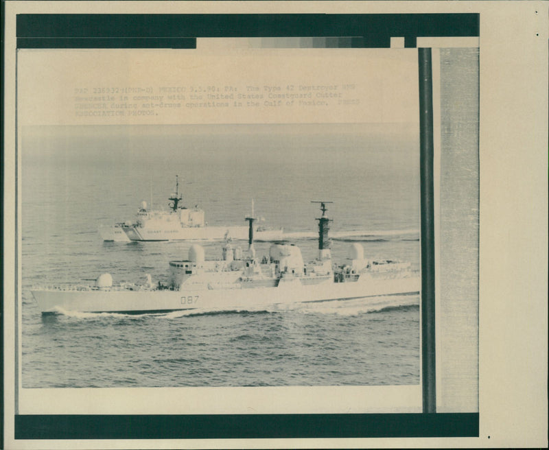 Ships military destroyer. - Vintage Photograph