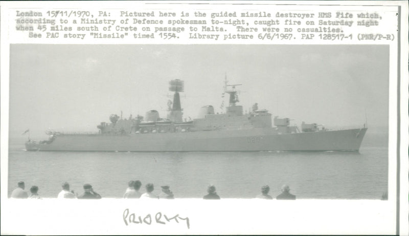 Ships military destroyer. - Vintage Photograph