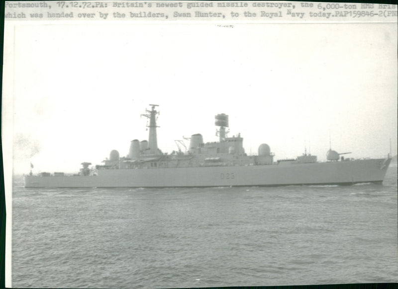 Ships military destroyer. - Vintage Photograph