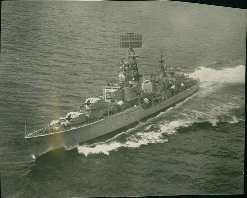 Ships military destroyer. - Vintage Photograph