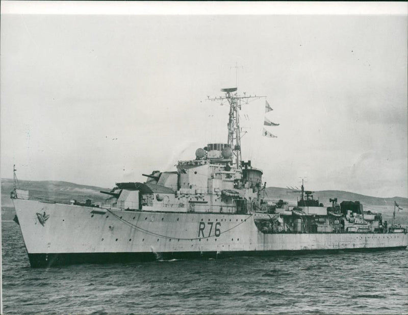 Ships military destroyer. - Vintage Photograph