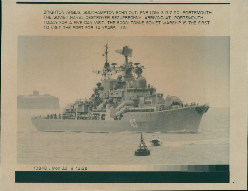 Ships military destroyer. - Vintage Photograph