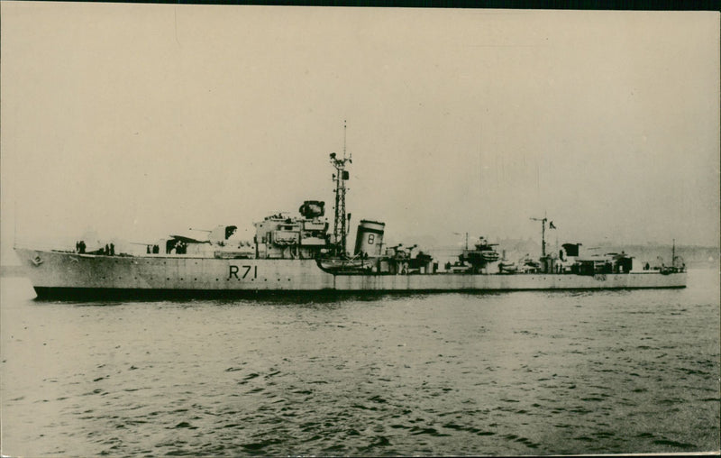 Ships military destroyer. - Vintage Photograph