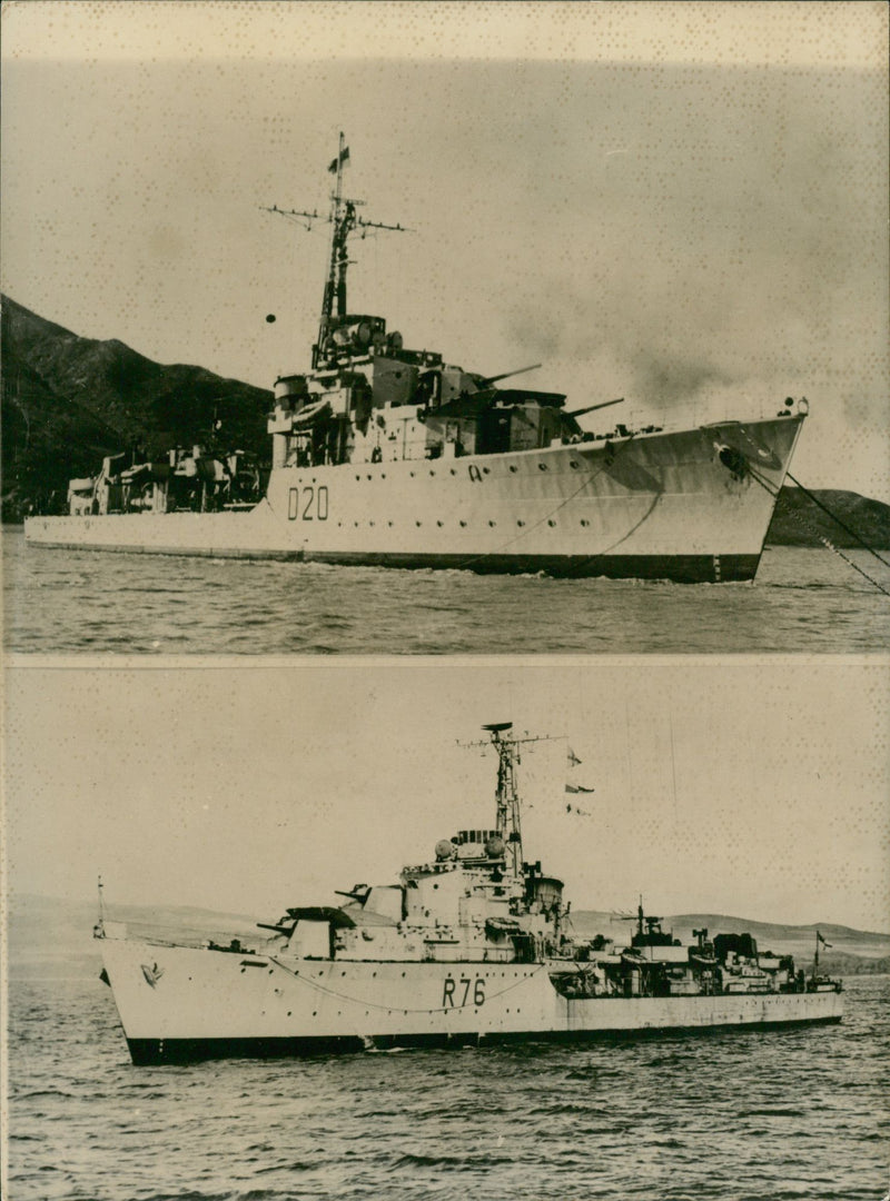 Ships military destroyer. - Vintage Photograph