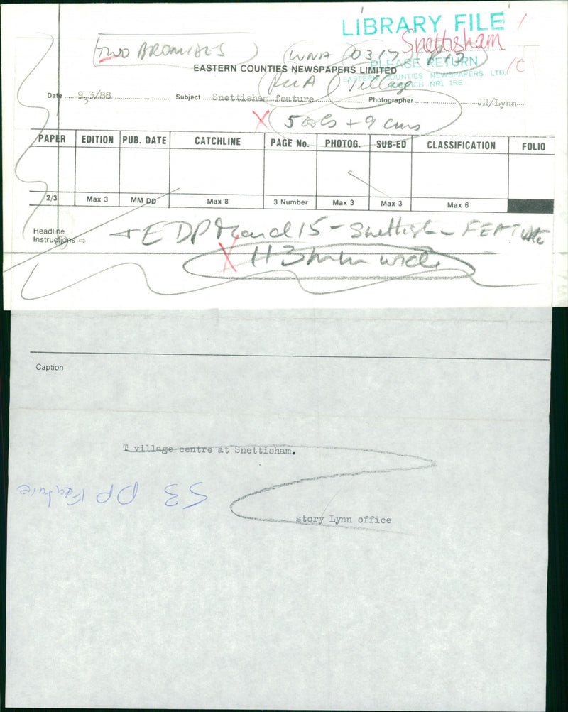 Village centre at Snettisham. - Vintage Photograph