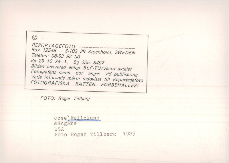 Jose Feliciano, composer, musician - Vintage Photograph