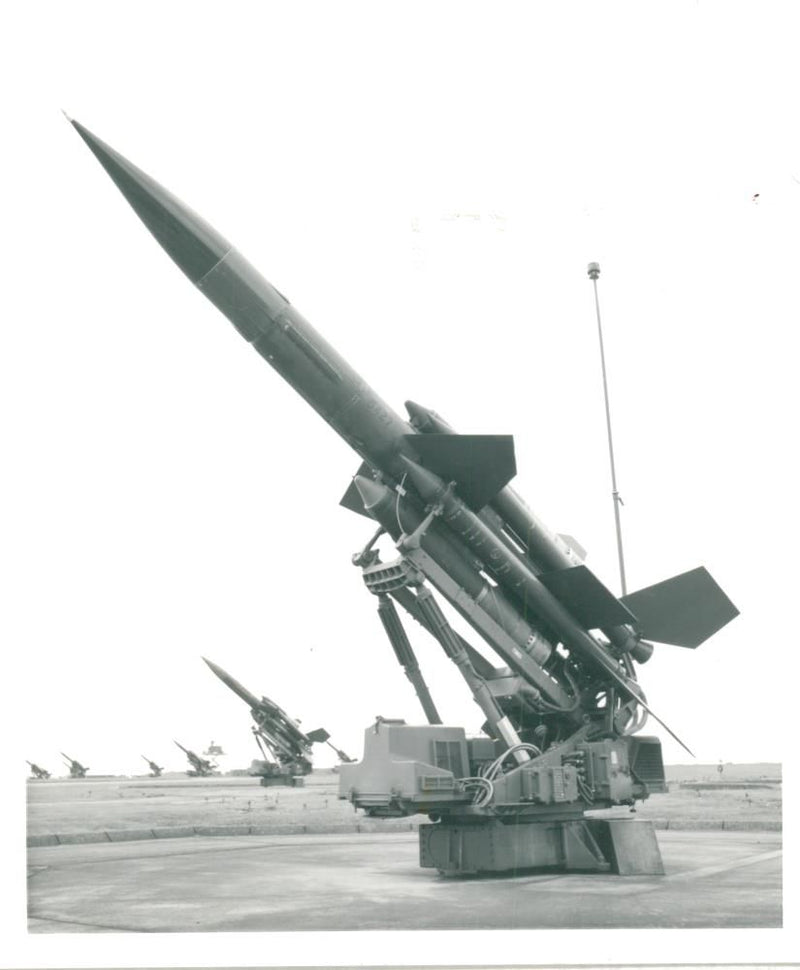 One of the BloodHound Missiler which is being taken out at service at RAF West Raynham. - Vintage Photograph