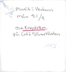 ALL ENGSTROM SILVERHASTEN CAFE OVE MUSIC WEEK MAN - Vintage Photograph