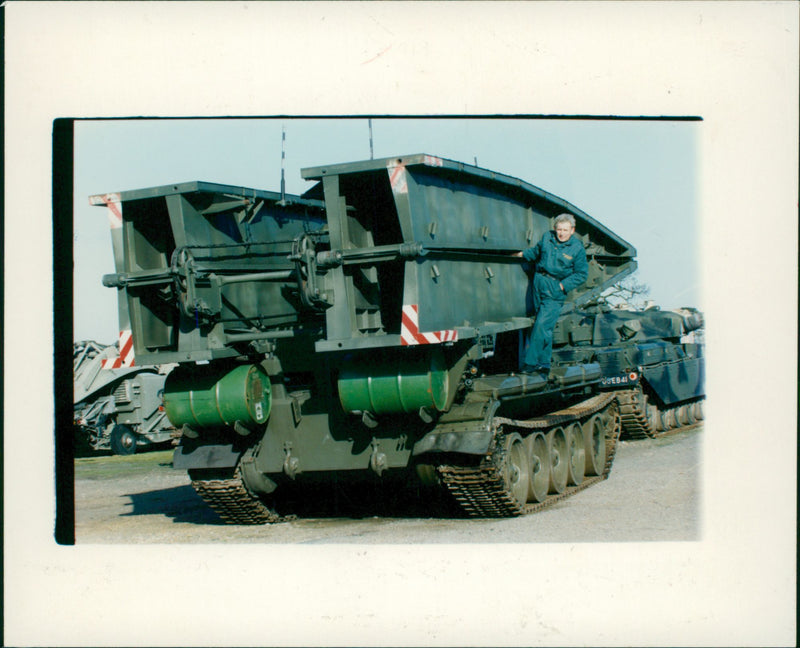 Gery Majewski and T55 Tank. - Vintage Photograph