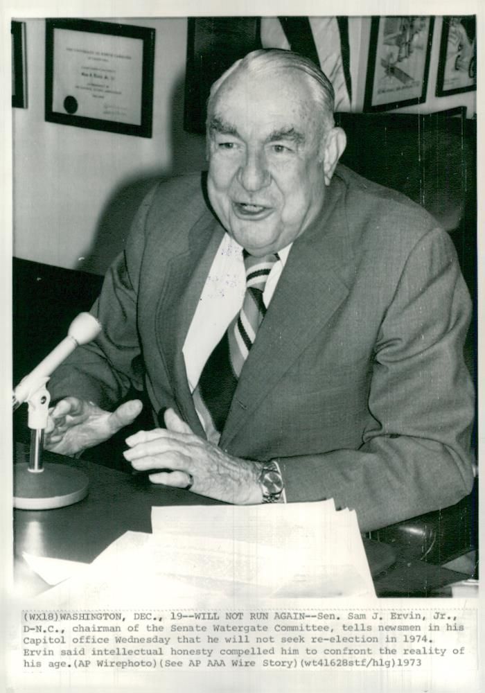 Sam Ervin, American Democratic Politician and Lawyer - Vintage Photograph