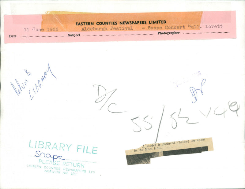 On show in the Moot at Snape Concert Hall. - Vintage Photograph