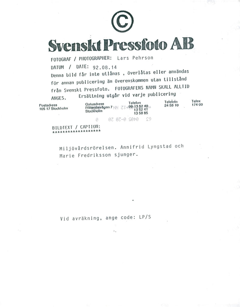 Marie Fredriksson - Vintage Photograph