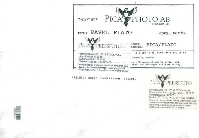 Marie Fredriksson - Vintage Photograph