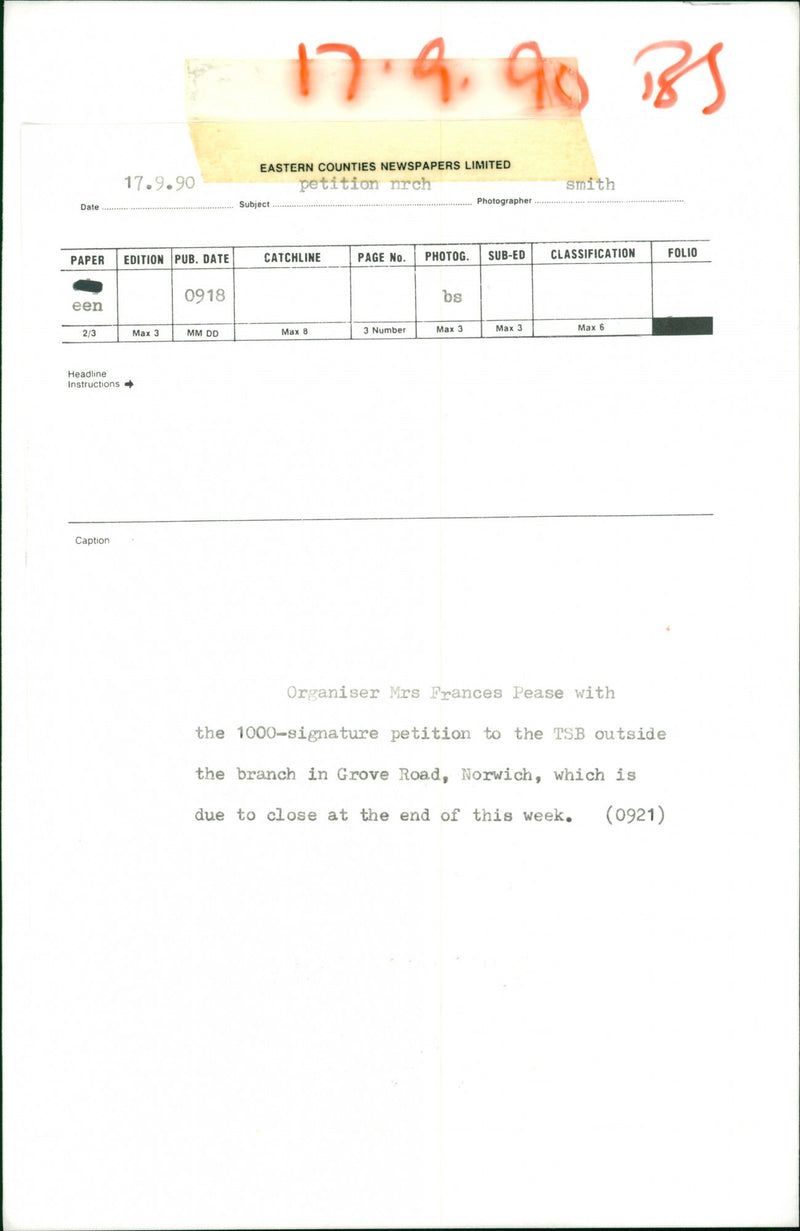 Signature petition at Grove Road - Vintage Photograph