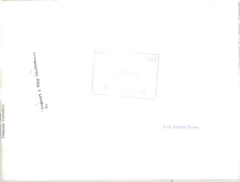 PIANO CONCERT SOLATE CENTER CONCERT LES TABY NYGREN LENNART - Vintage Photograph