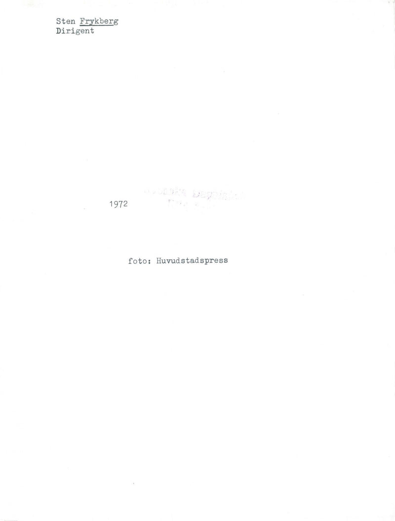 1972 PIANO CONCERT SOLAT CAPITAL FRYKBERG STEN PRESS CONDUCT NYGREN LENNART - Vintage Photograph