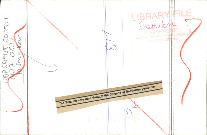 Snetterton:The Triump cars race. - Vintage Photograph