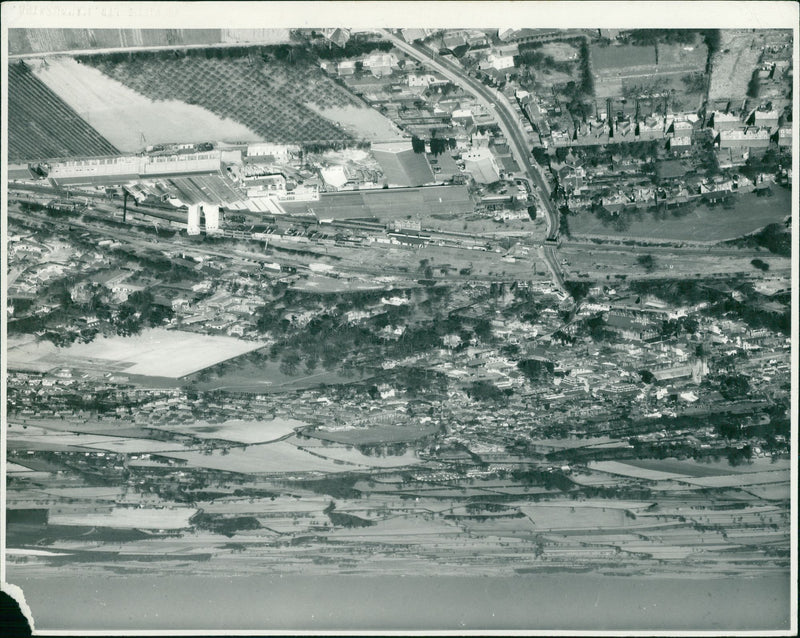 Thetford Aerial view - Vintage Photograph