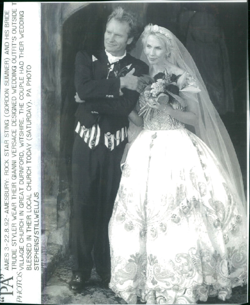 Sting and his Bride Trudie Styler - Vintage Photograph