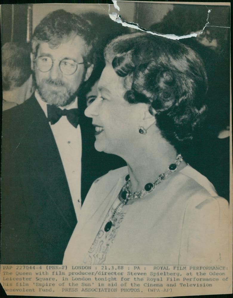 Steven Spielberg with Queen Elizabeth II - Vintage Photograph