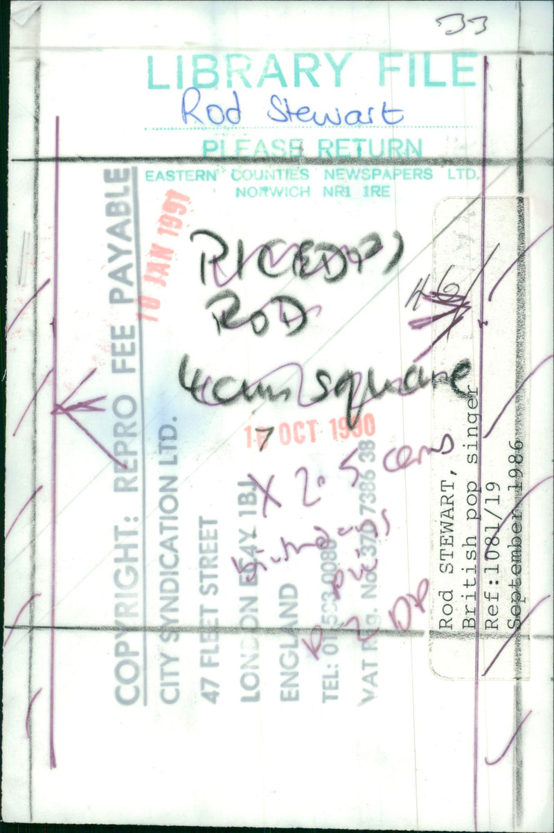 Rod Stewart Singer-songwriter. - Vintage Photograph