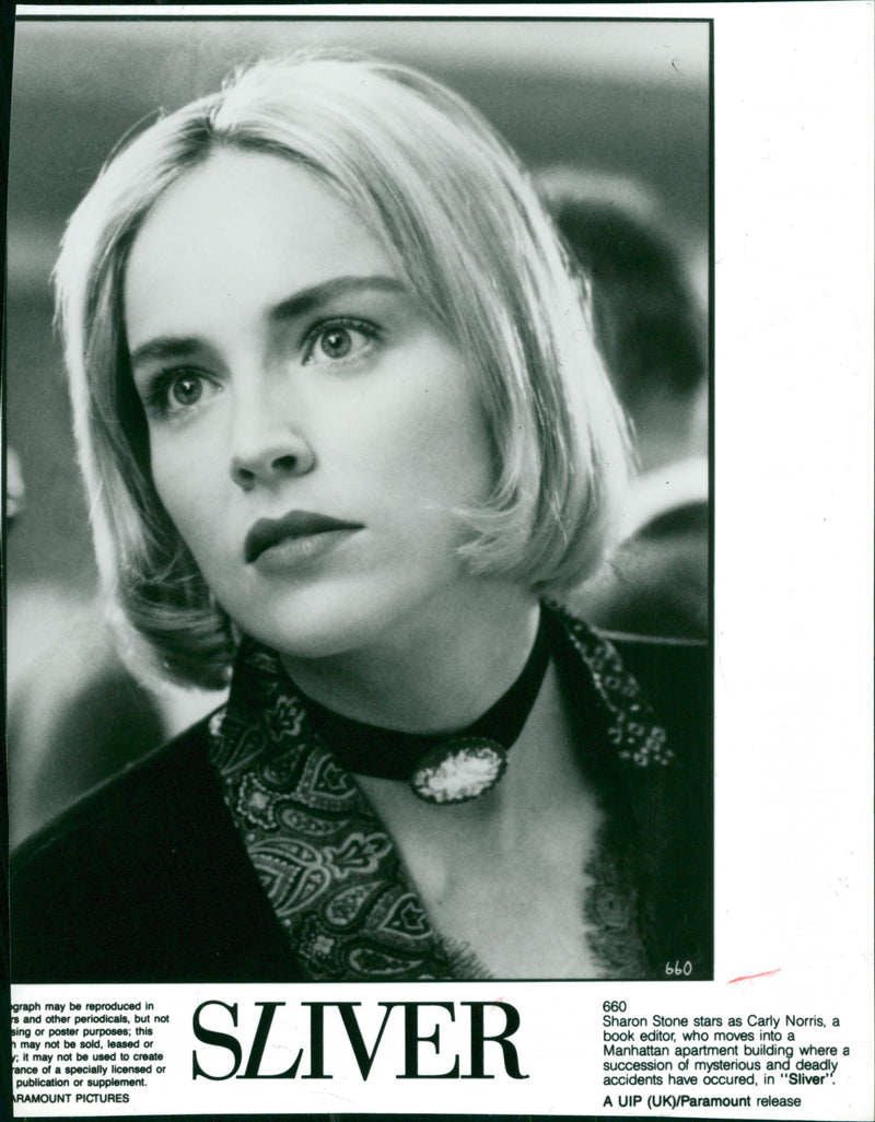 Sharon Stone stars as Carly Norris in Sliver - Vintage Photograph