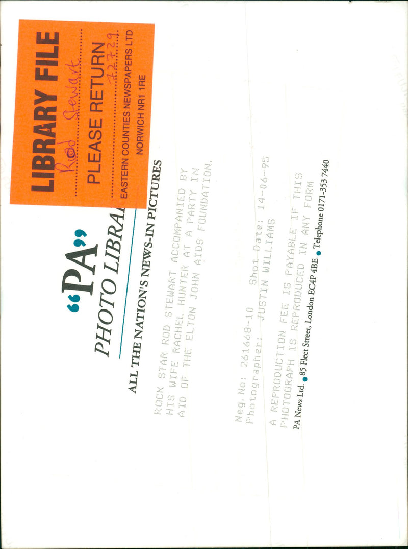 Rod Stewart Singer-songwriter. - Vintage Photograph