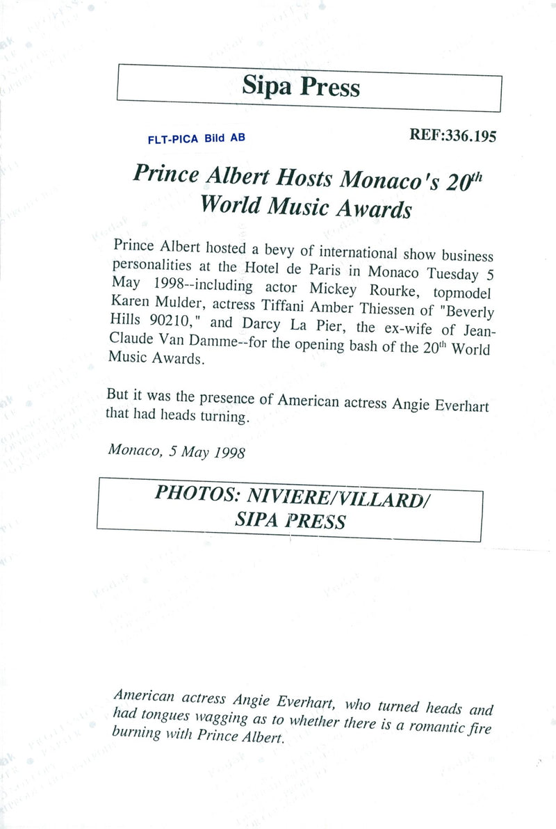 Angie Everhart at the Music Awards - Vintage Photograph