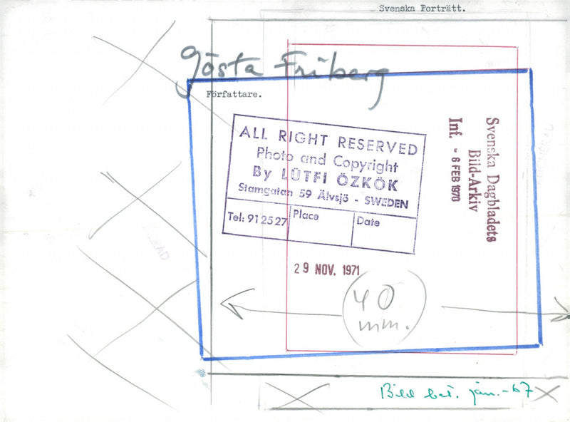 1970 SWEDEN DAGBLADETS IMAGE FRIBERG TELL ME YOUR BALL STAMGATE POET - Vintage Photograph