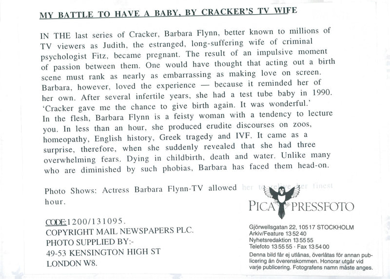 Barbara Flynn, actress - Vintage Photograph